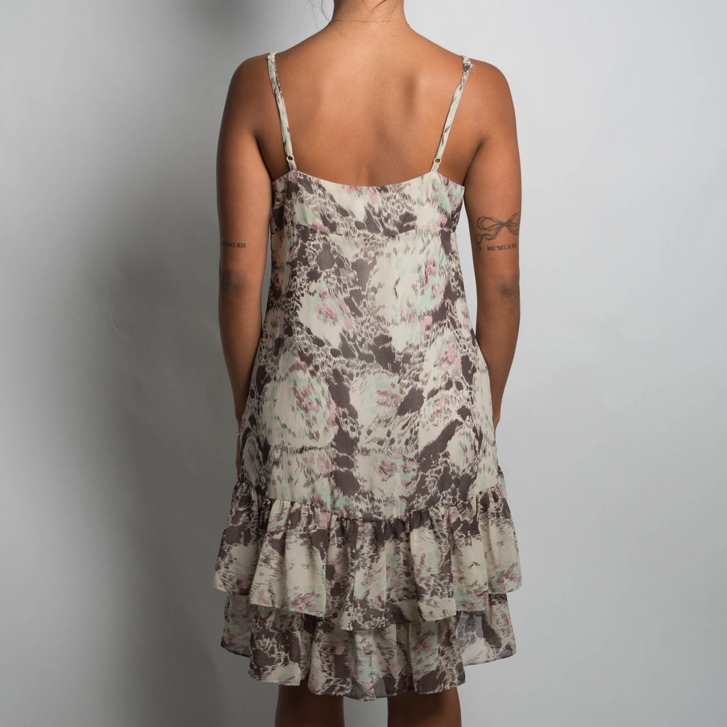 PATTERN TIERED DRESS