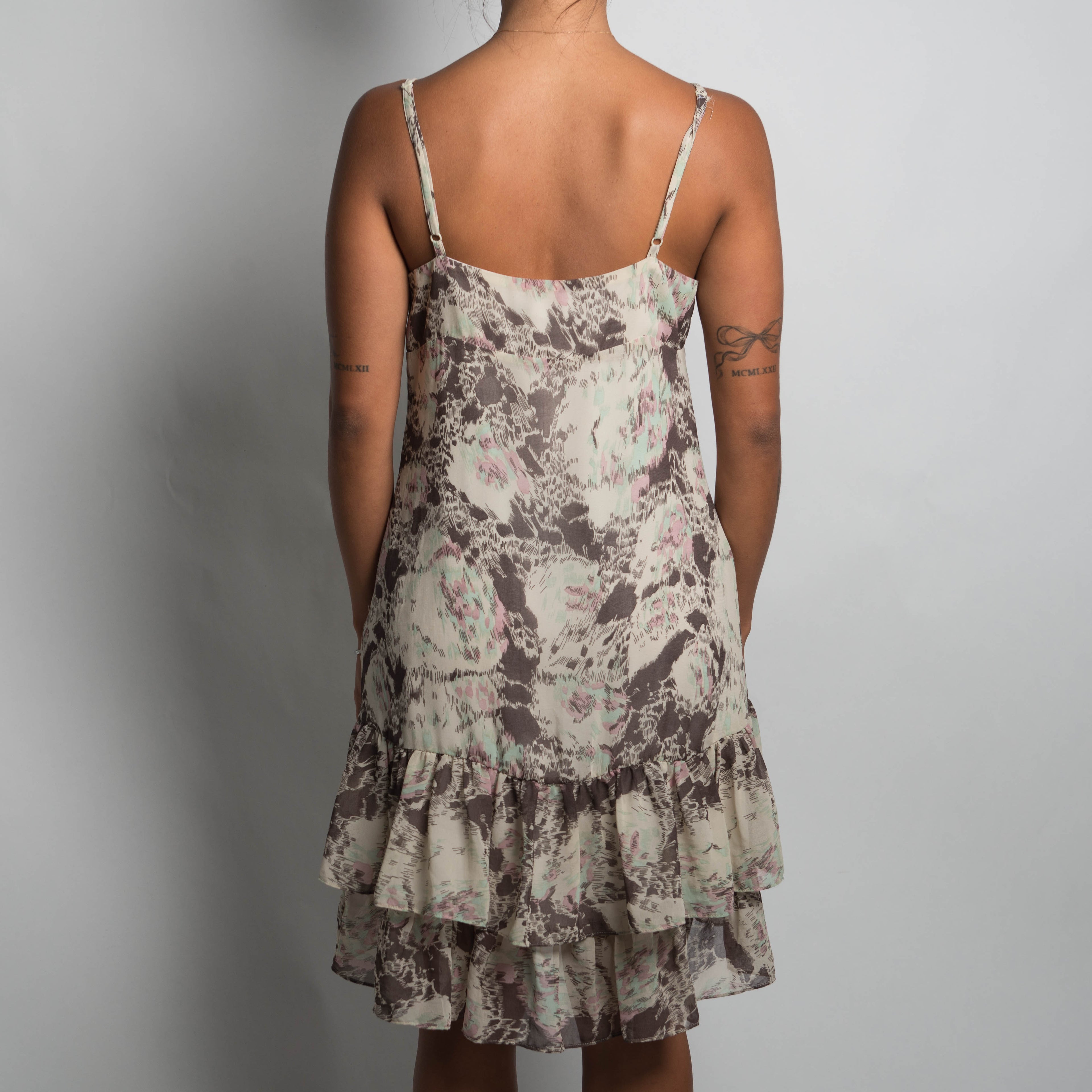 PATTERN TIERED DRESS