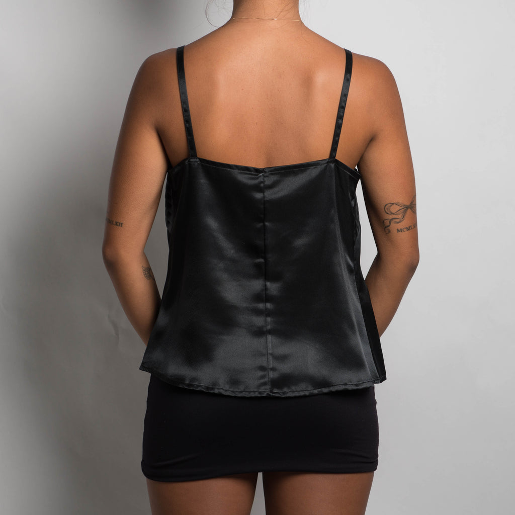 BLACK SATIN CAMISOLE