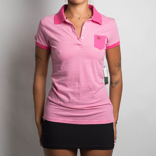 PINK PINSTRIPE POLO SHIRT