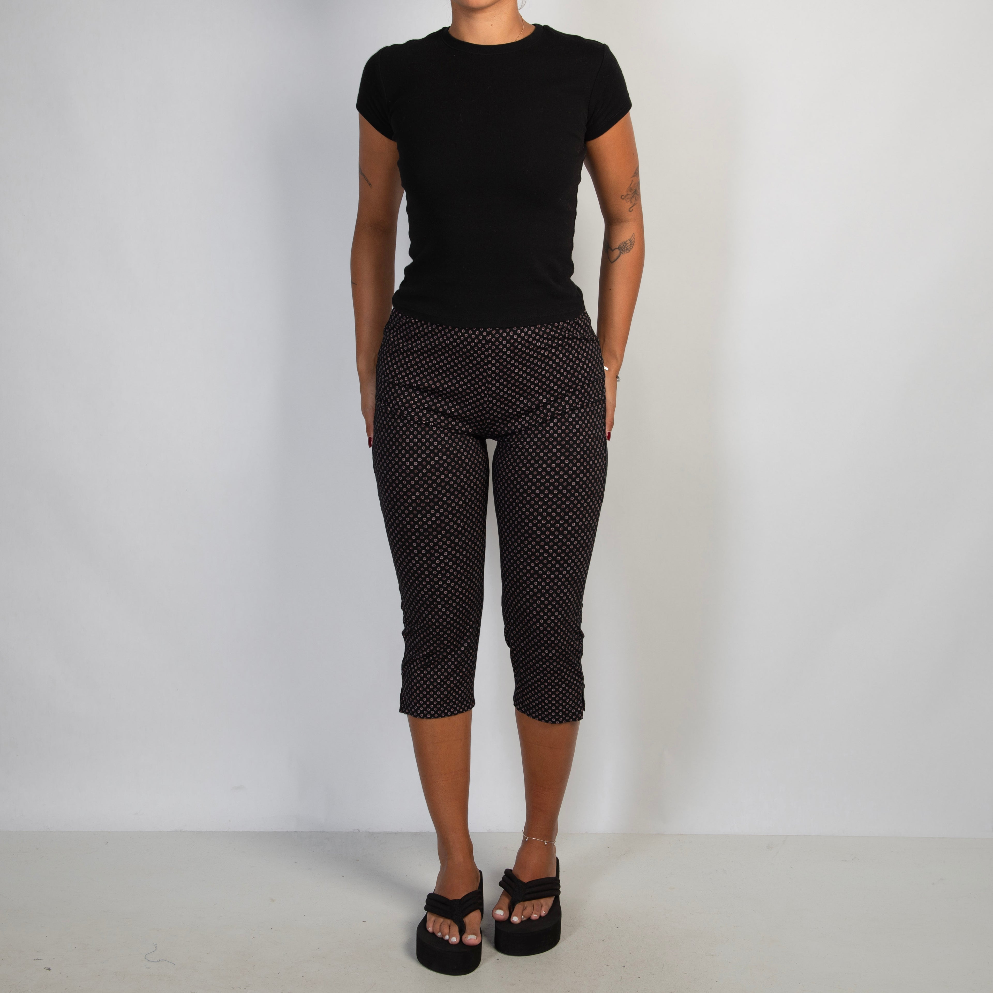 MICRO FLORAL CAPRI TIGHTS