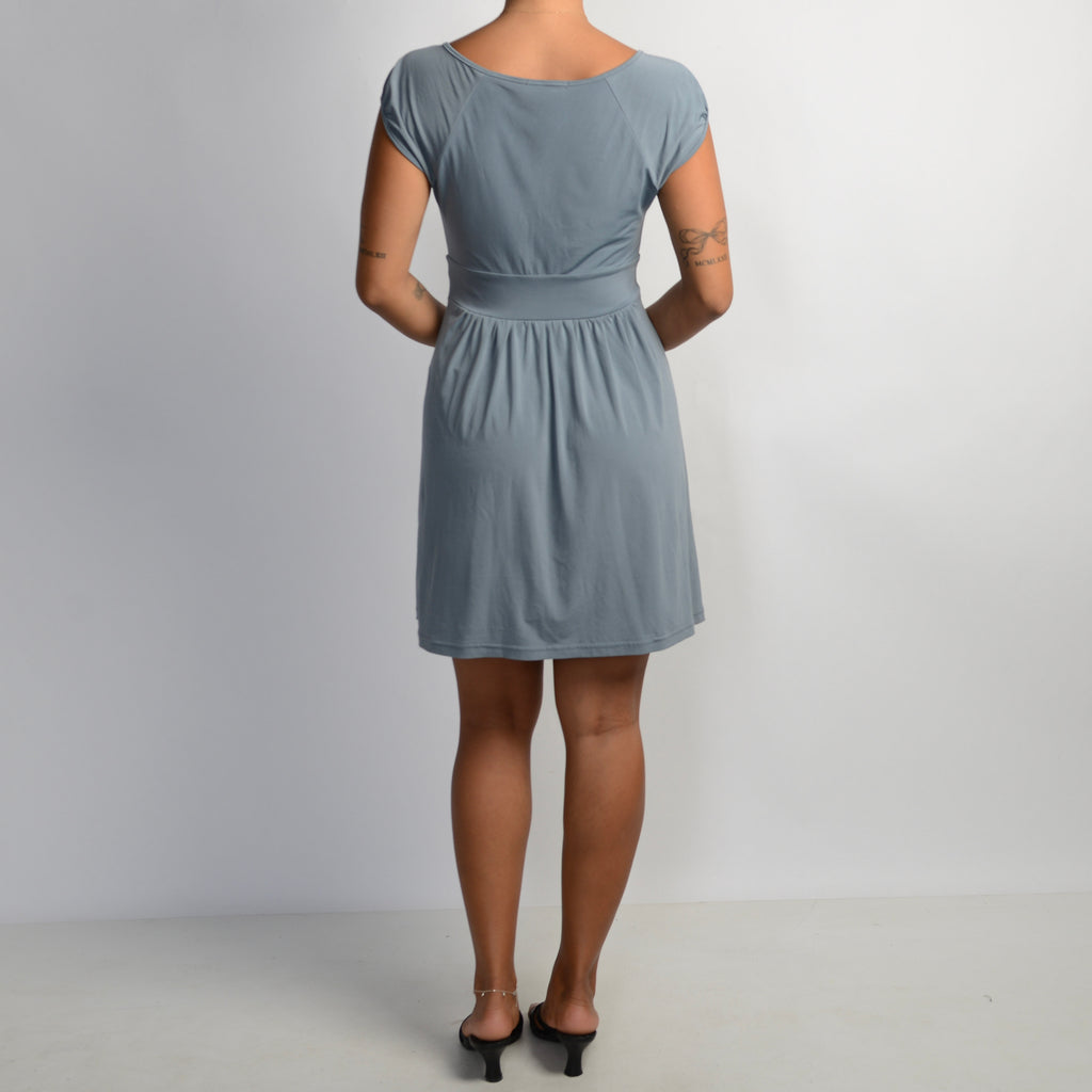 GREY BLUE SLINKY DRESS