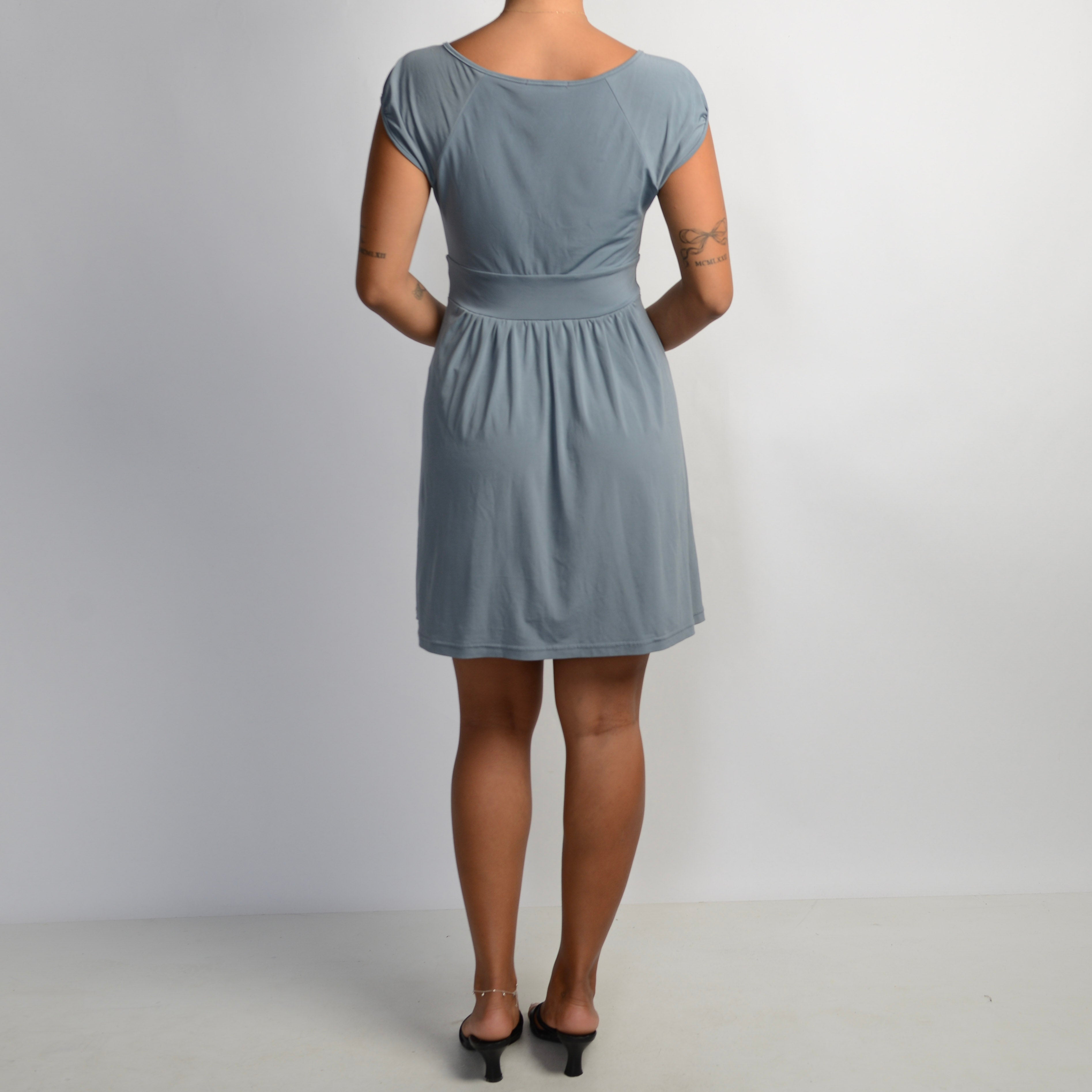 GREY BLUE SLINKY DRESS