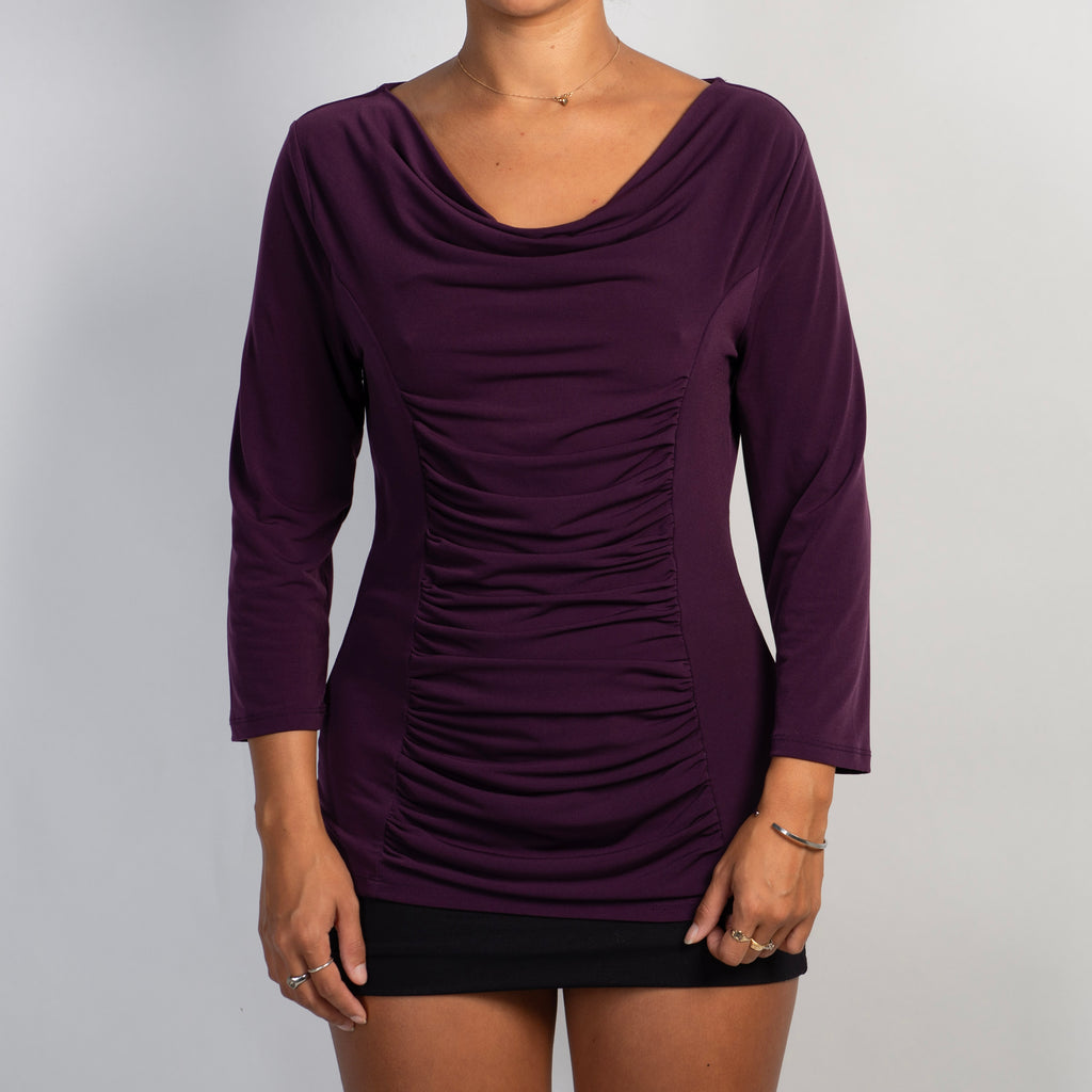 PURPLE COWL NECK TOP