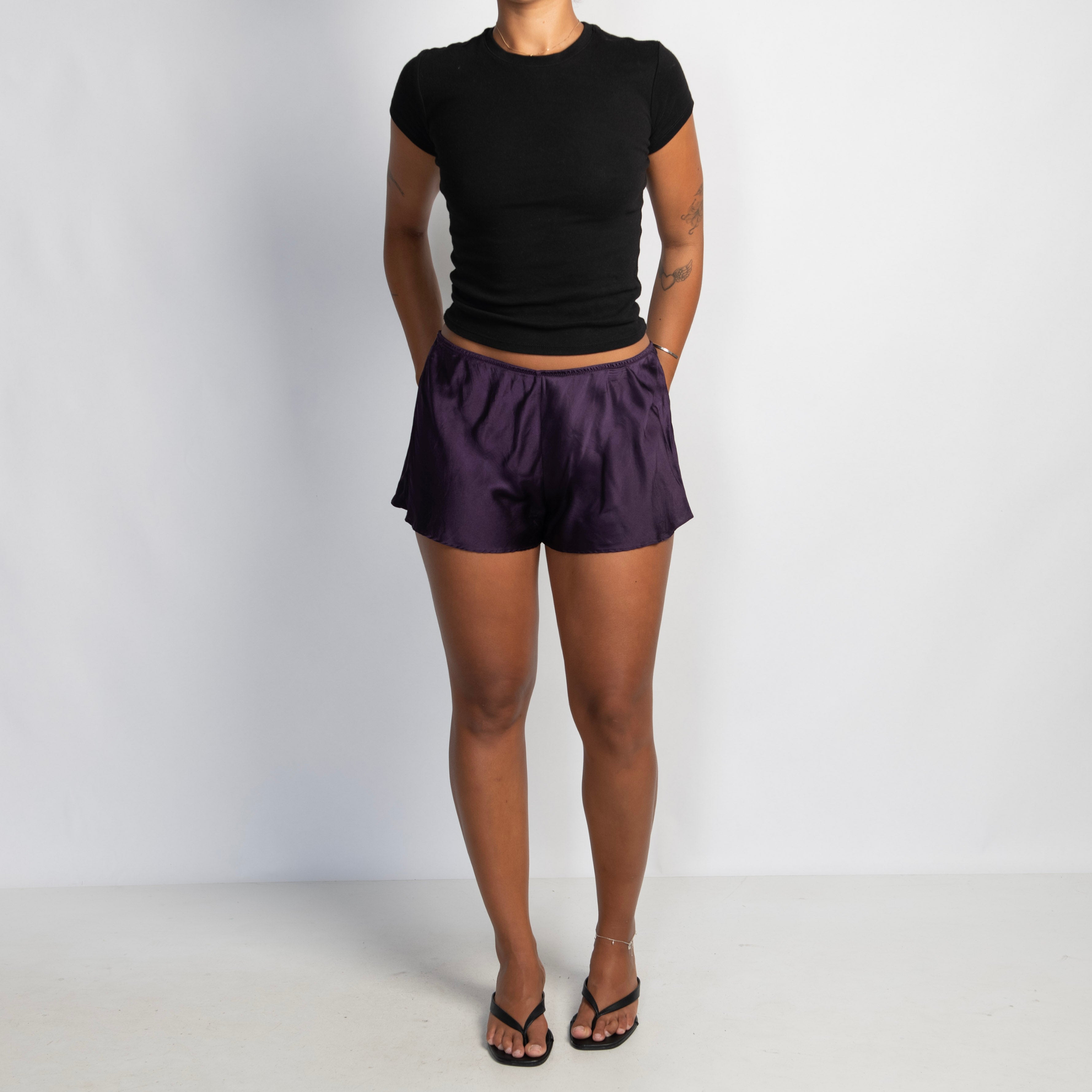 PURPLE SILK SHORTIES