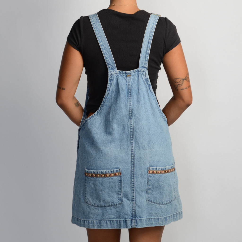 DENIM PINAFORE DRESS