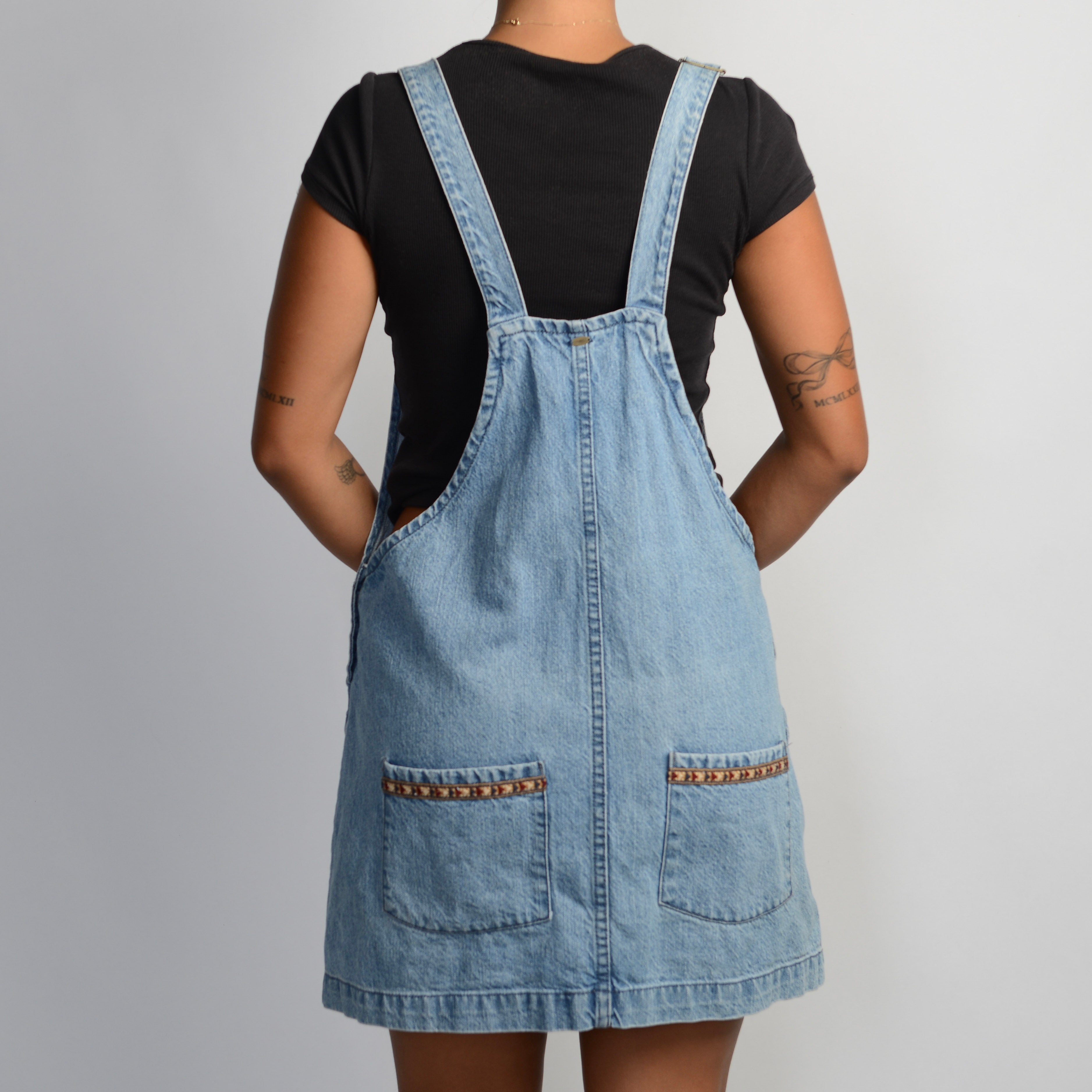 DENIM PINAFORE DRESS