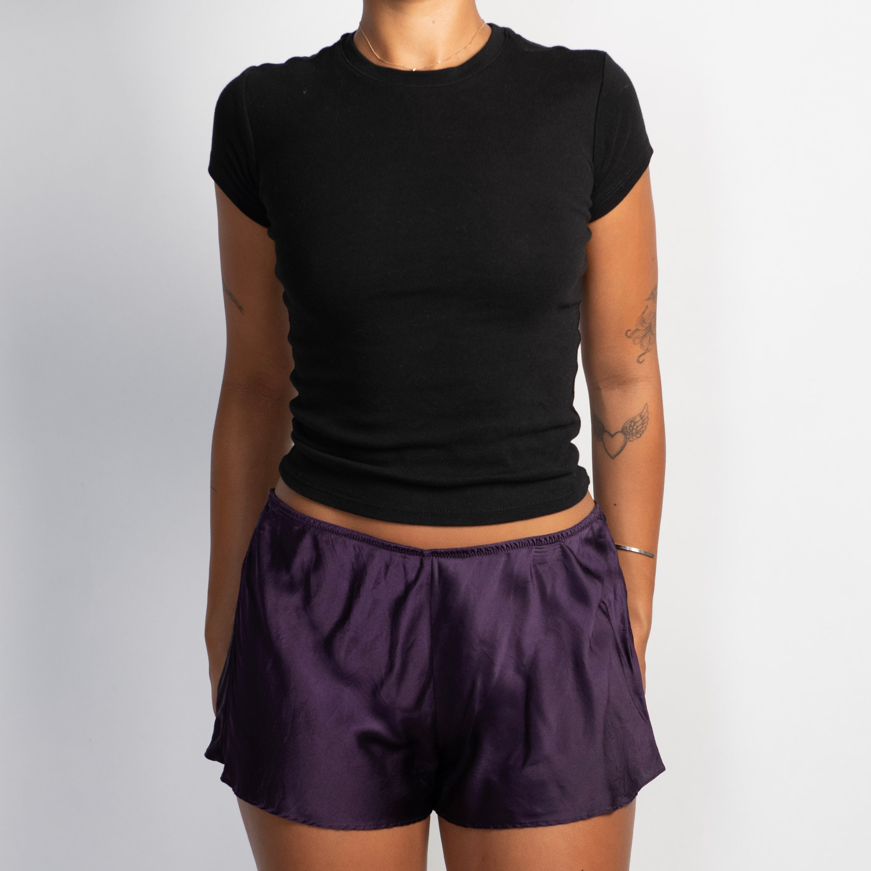 PURPLE SILK SHORTIES