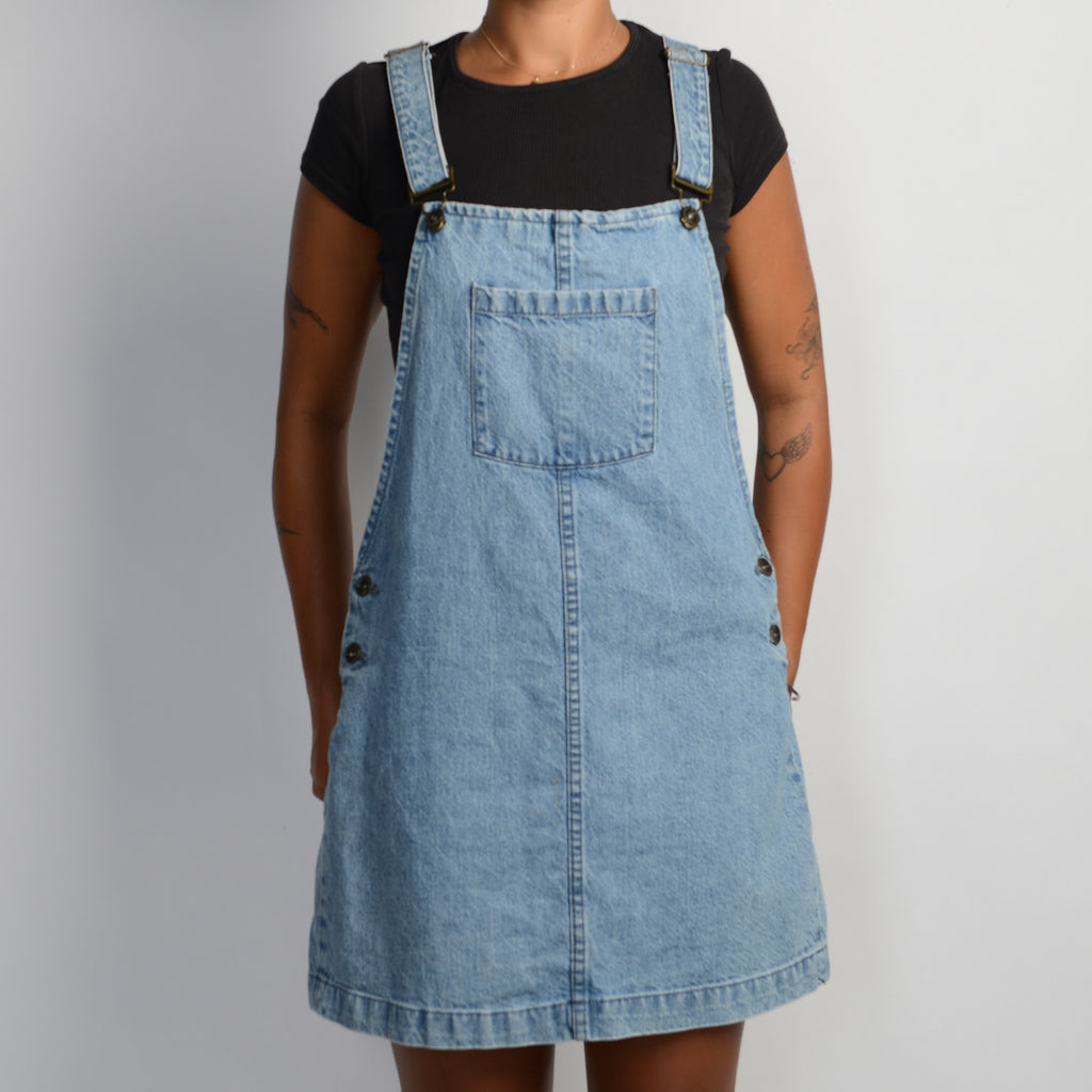 DENIM PINAFORE DRESS