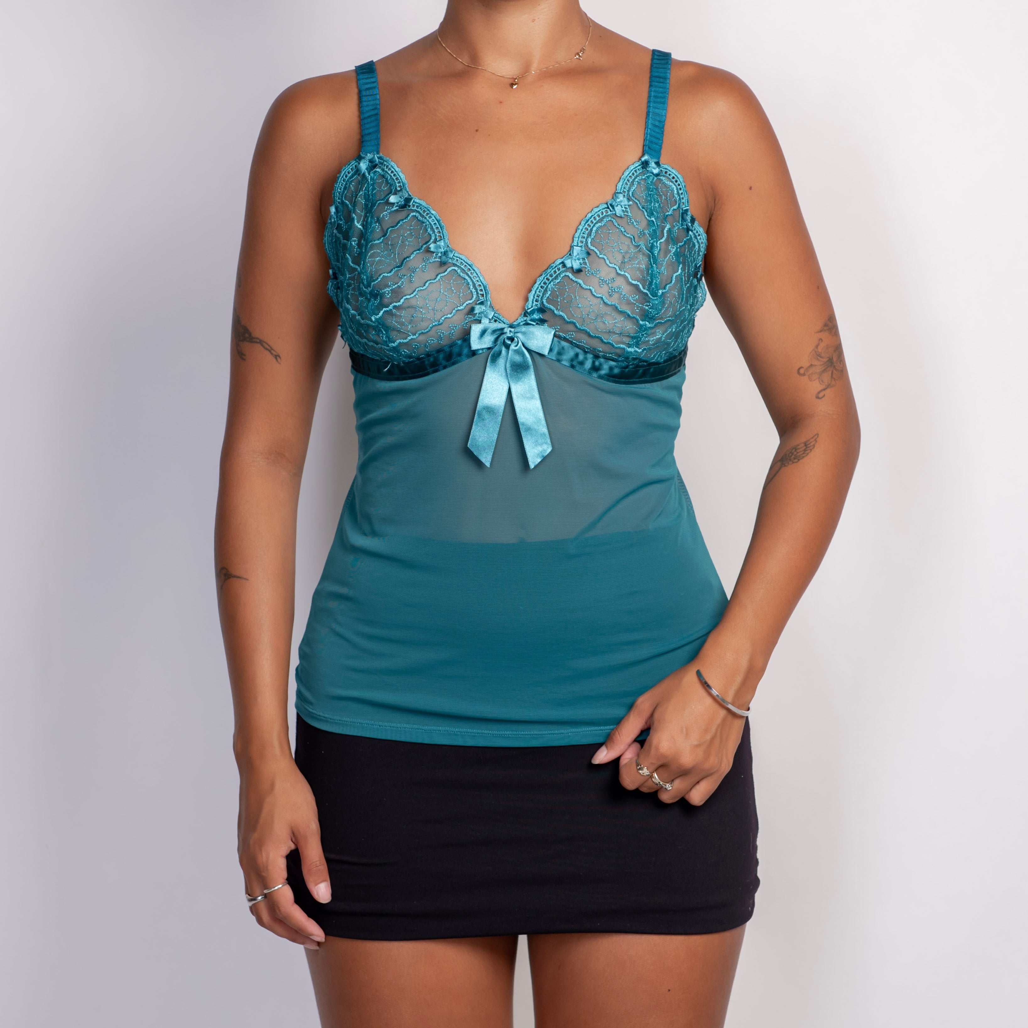 TEAL MESH CAMISOLE