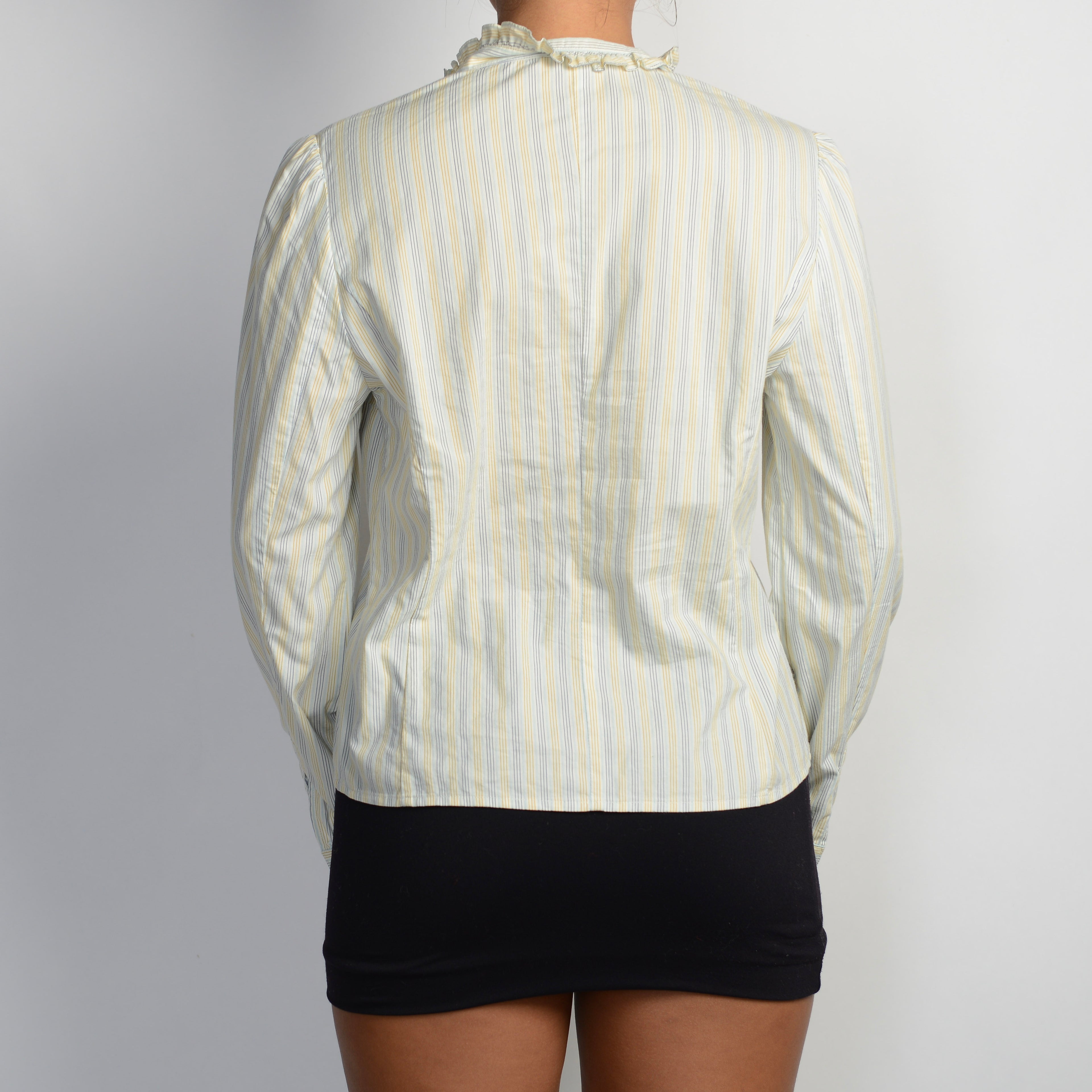 STRIPE RUFFLE BLOUSE