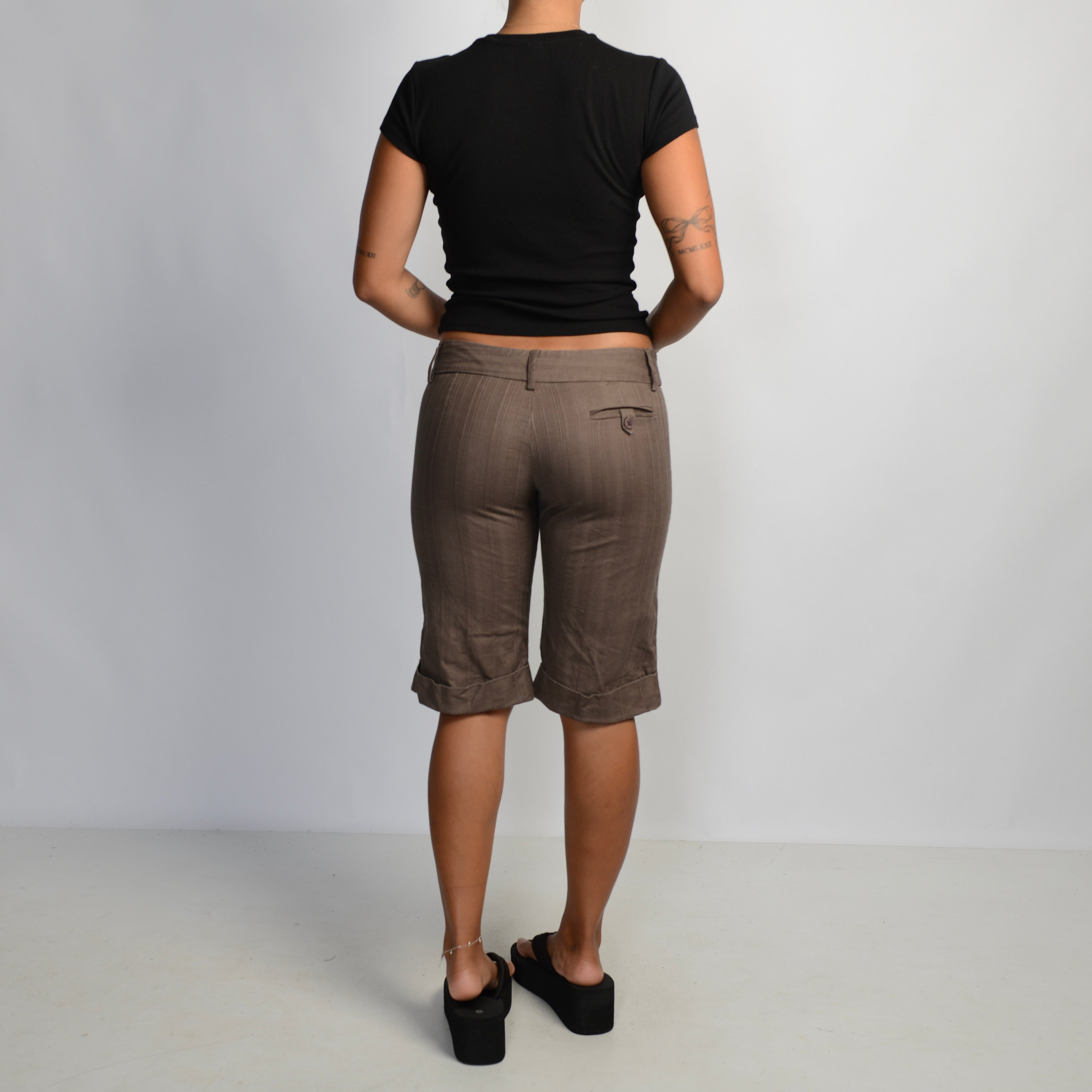 BROWN CROP PANTS