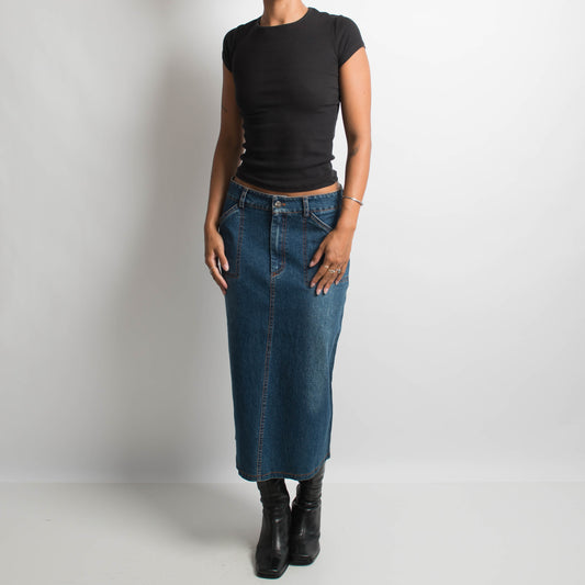 DENIM LONGLINE SKIRT