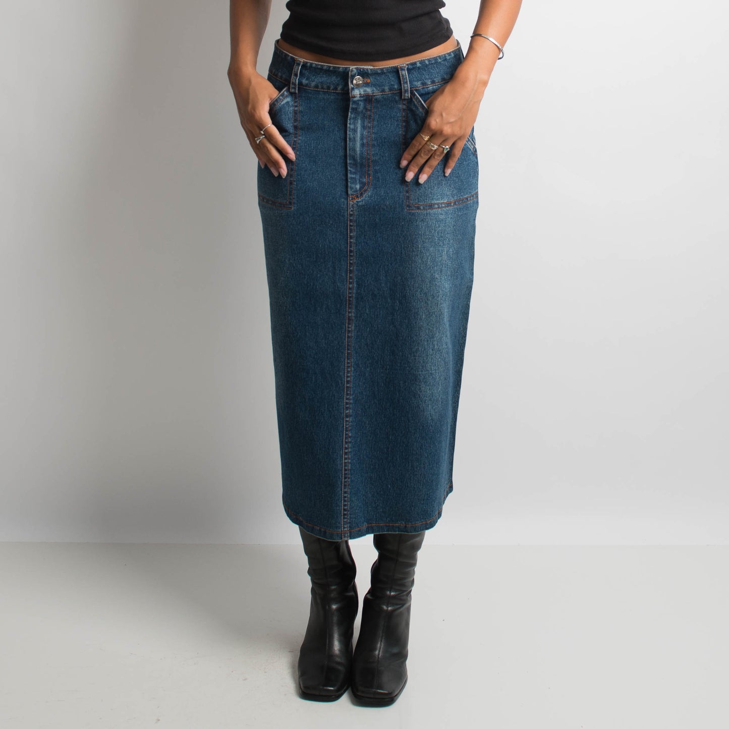 DENIM LONGLINE SKIRT