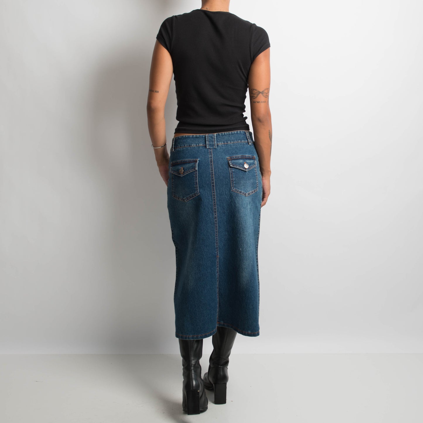 DENIM LONGLINE SKIRT