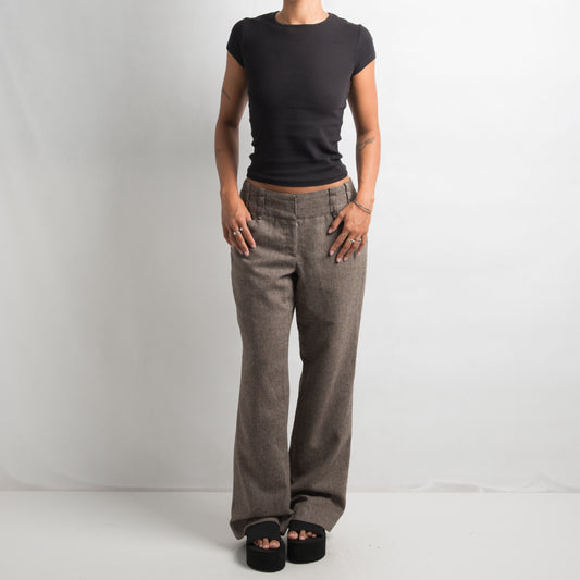 BROWN HERRINGBONE PANTS