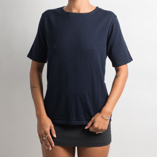 NAVY KNIT TSHIRT