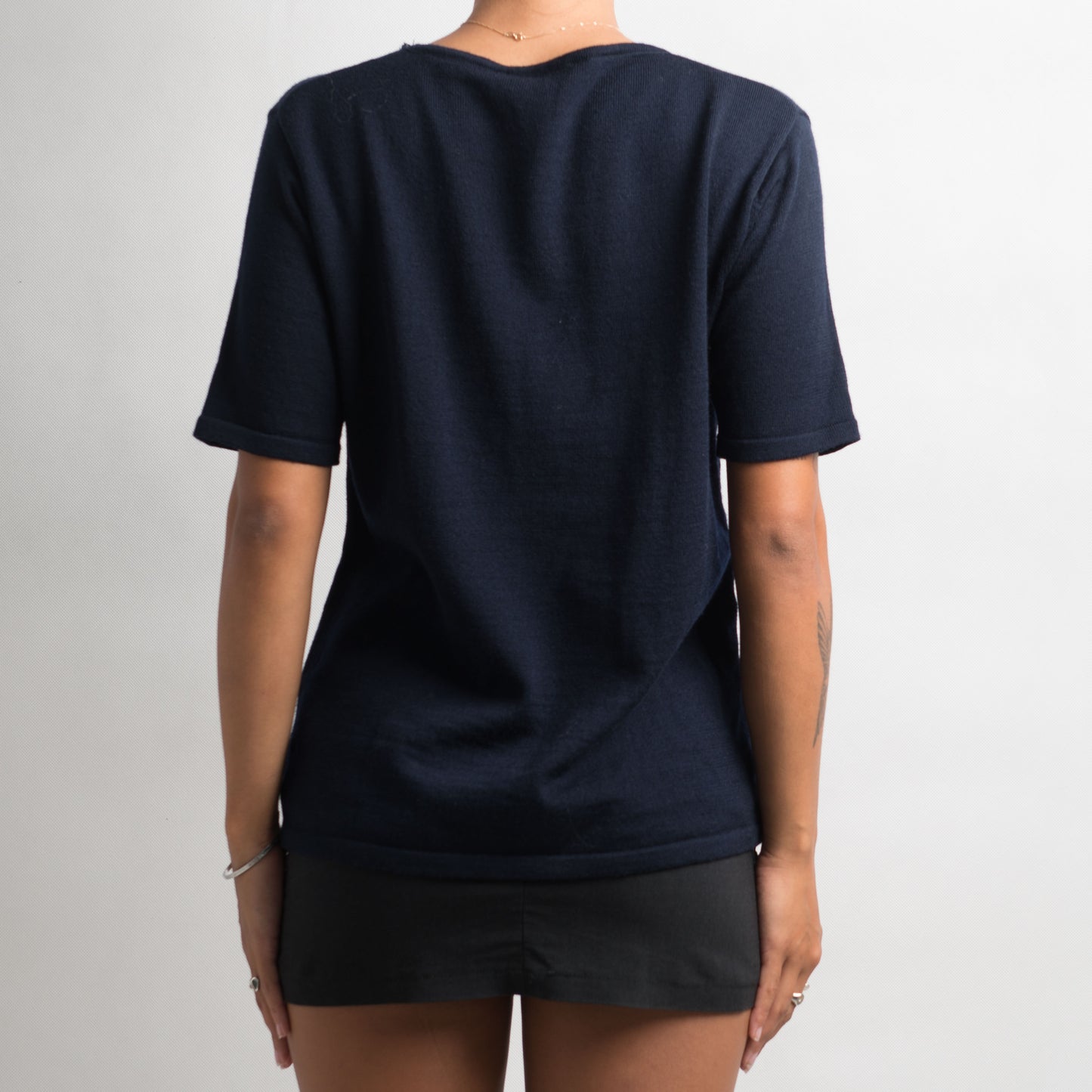 NAVY KNIT TSHIRT