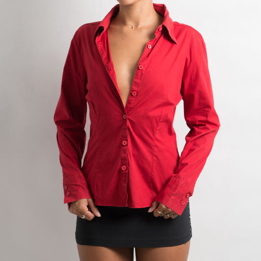 RED FITTED BLOUSE