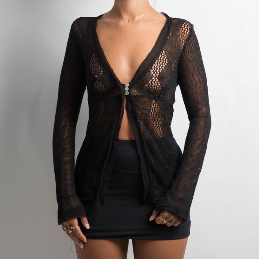 BLACK SHEER LONG SLEEVE