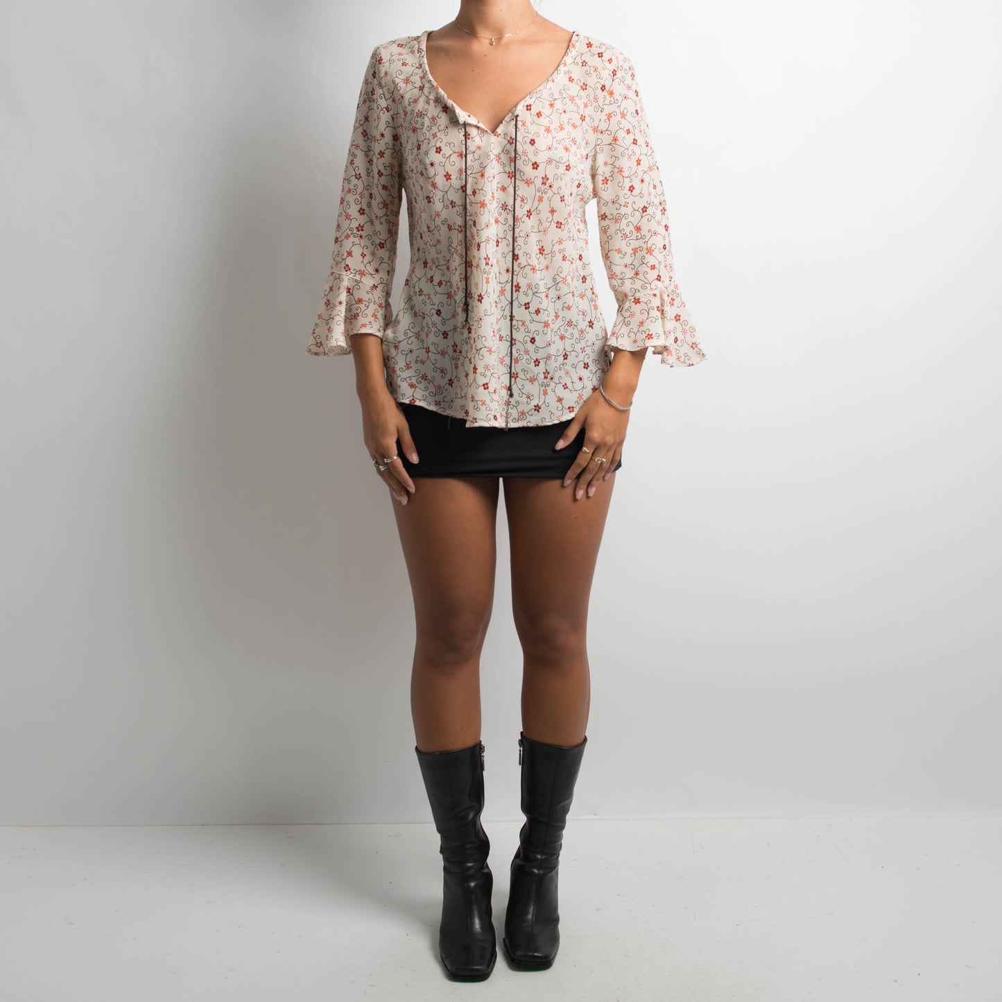 SHEER FLORAL TOP