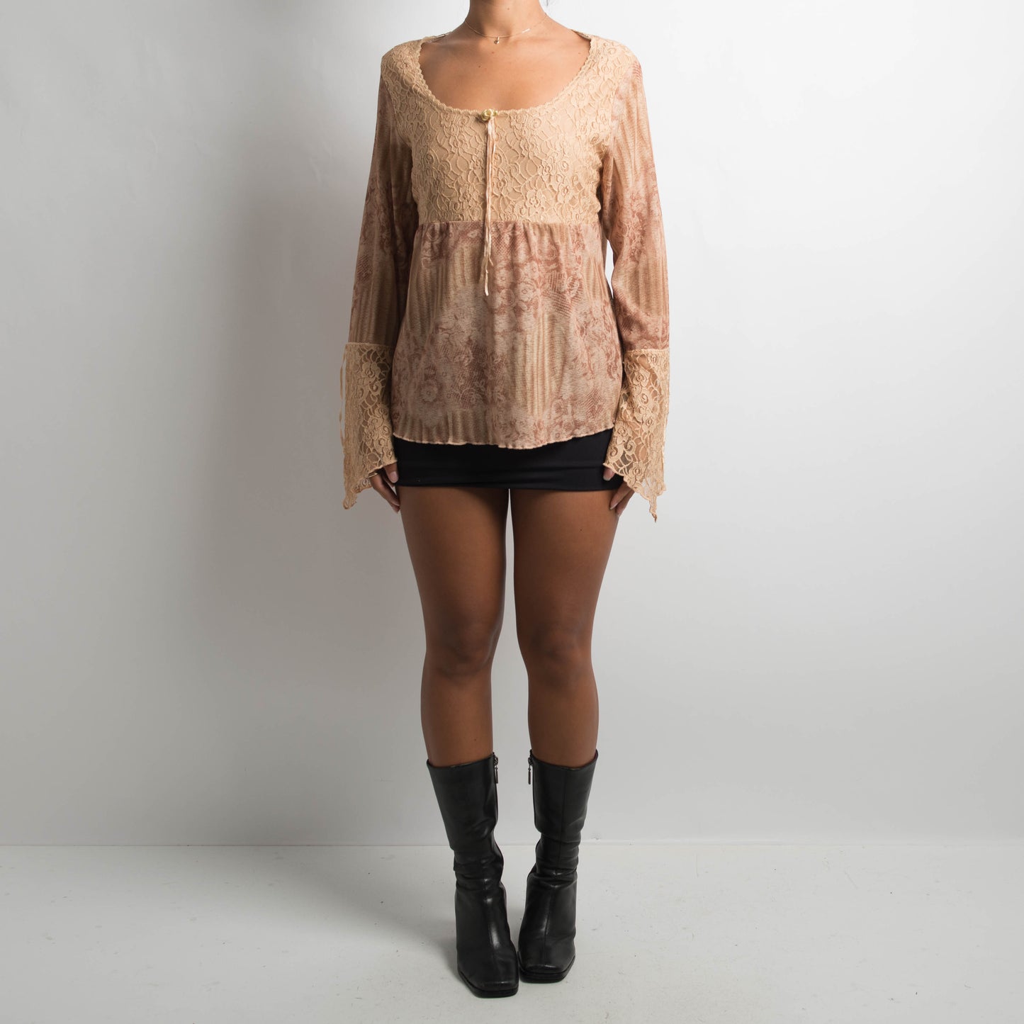 TAN MESH LONG SLEEVE