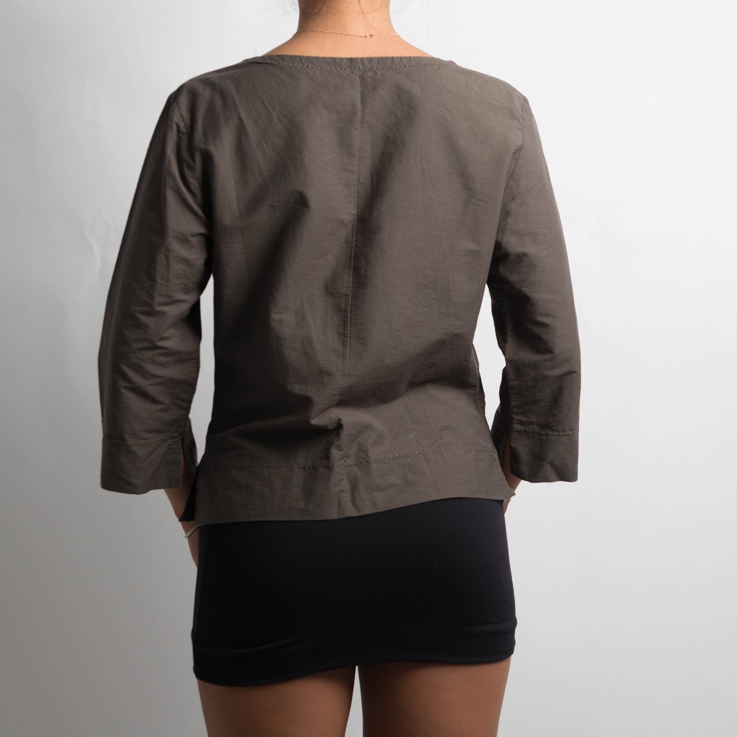 KHAKI DRAWSTRING TOP