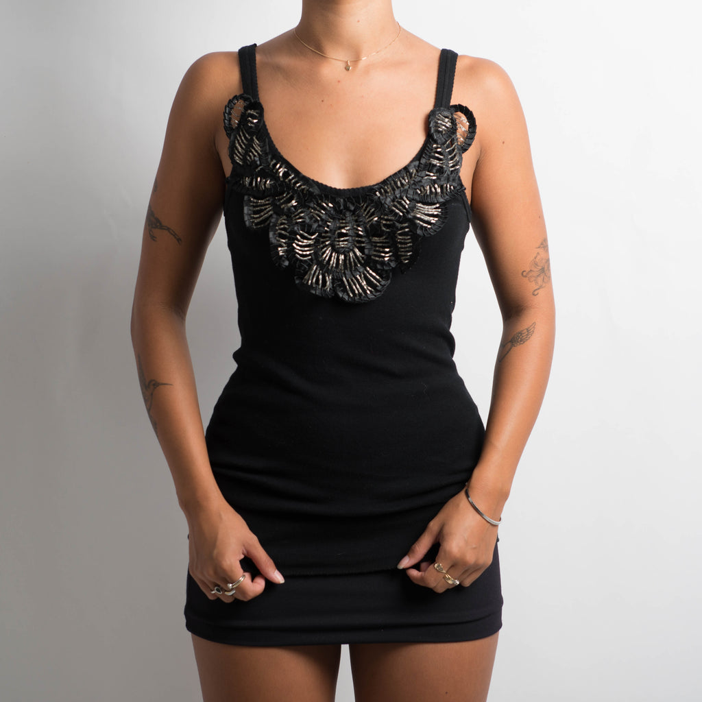 BLACK BEADED TANK TOP