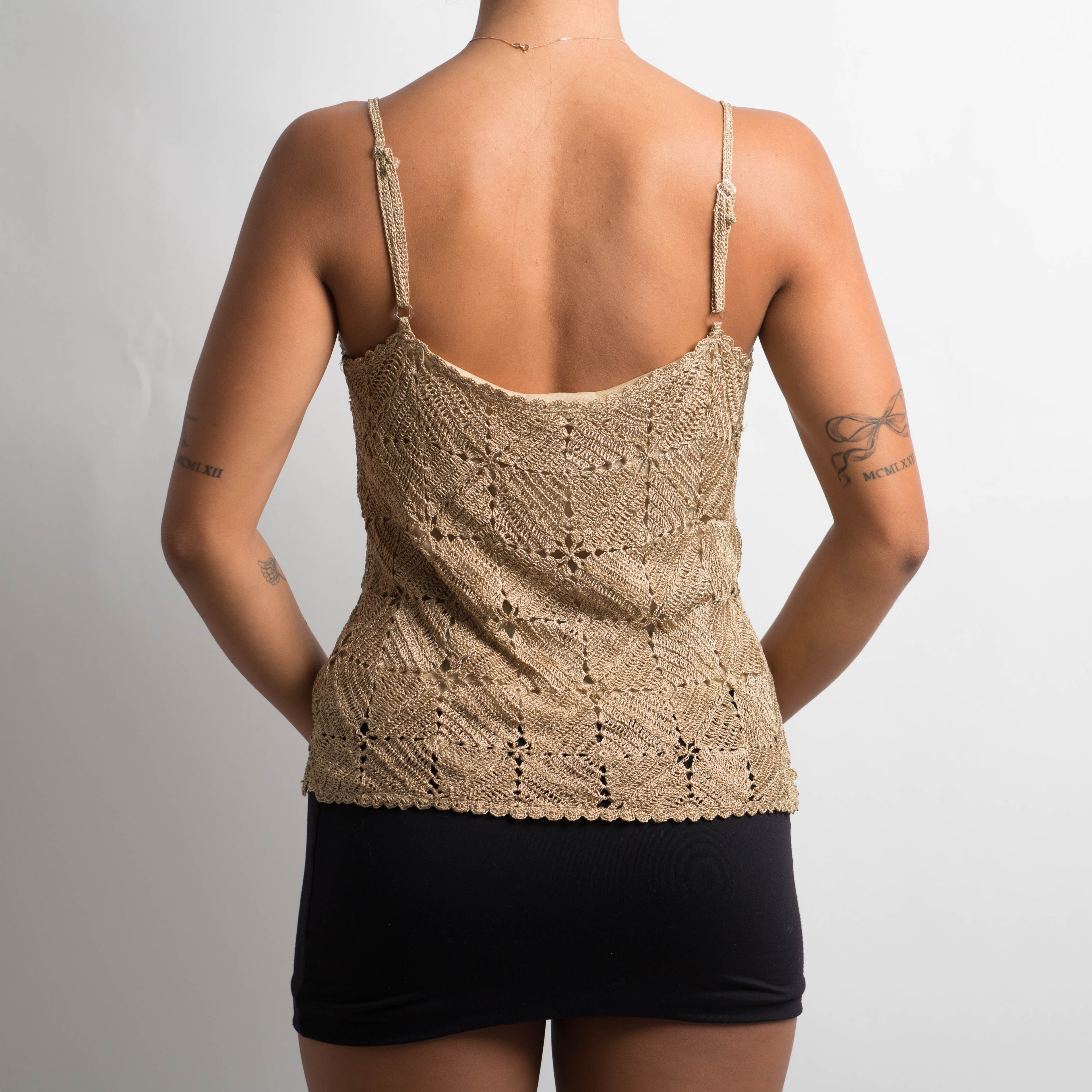 GOLD CROCHET CARDIGAN + TOP SET