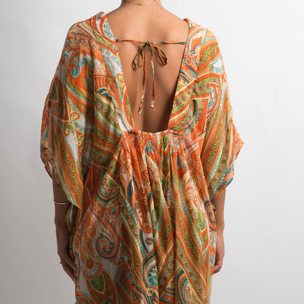 ORANGE PATTERNED KAFTAN
