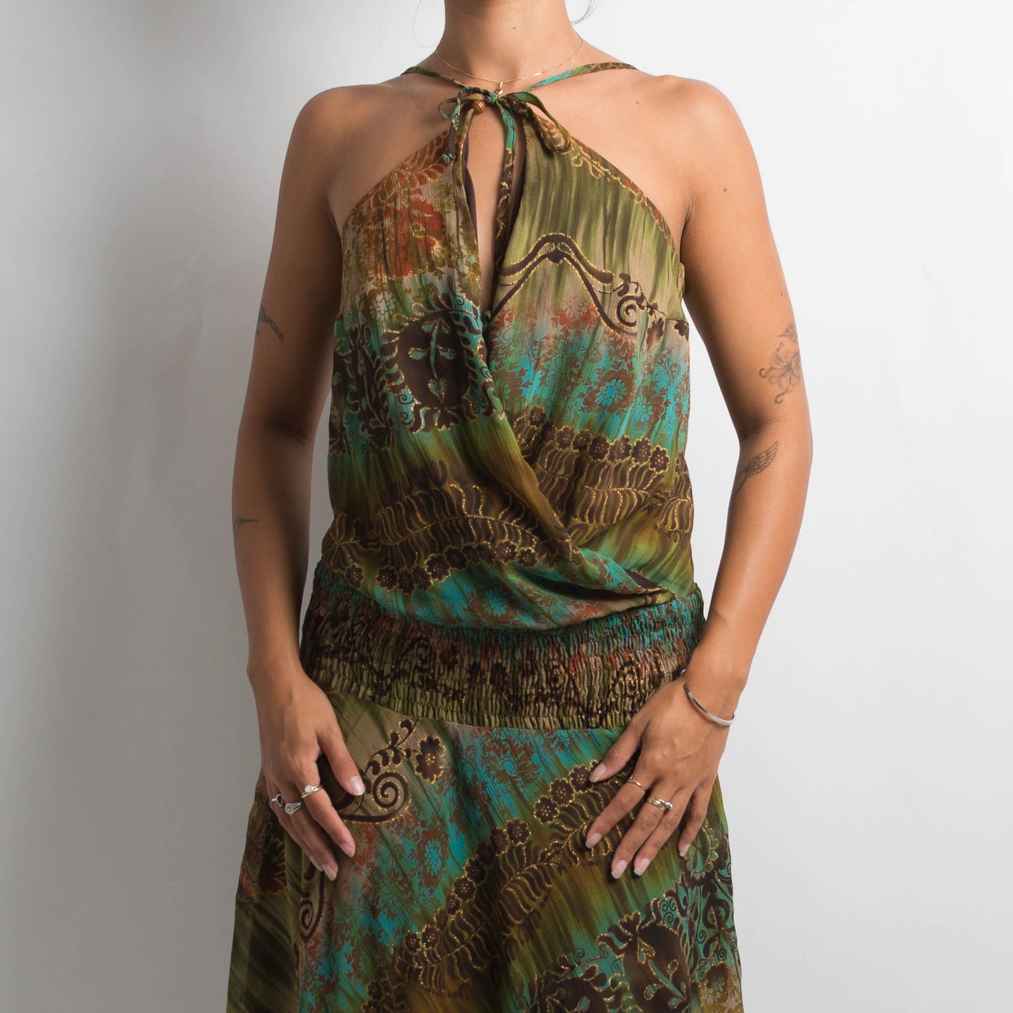 BOHO PATTERNED MIDI DRESS