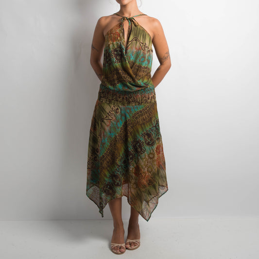BOHO PATTERNED MIDI DRESS