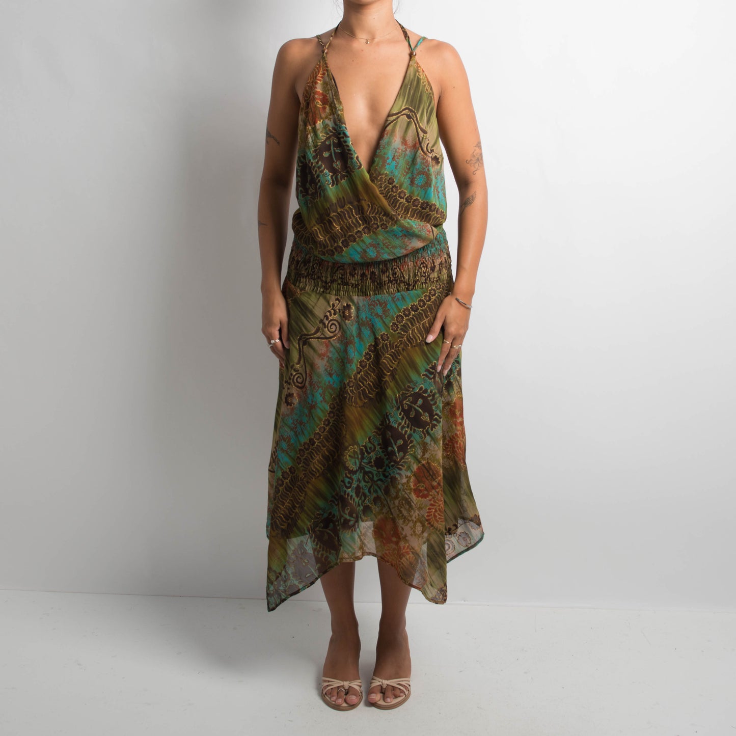 BOHO PATTERNED MIDI DRESS