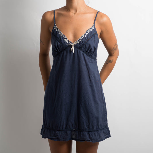 NAVY COTTON CHEMISE