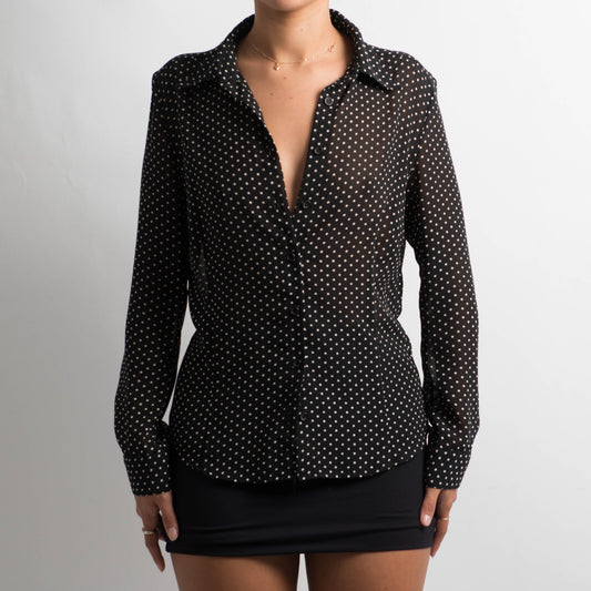SHEER POLKA DOT BLOUSE