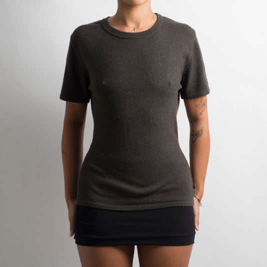 GREY MARLE KNIT TOP