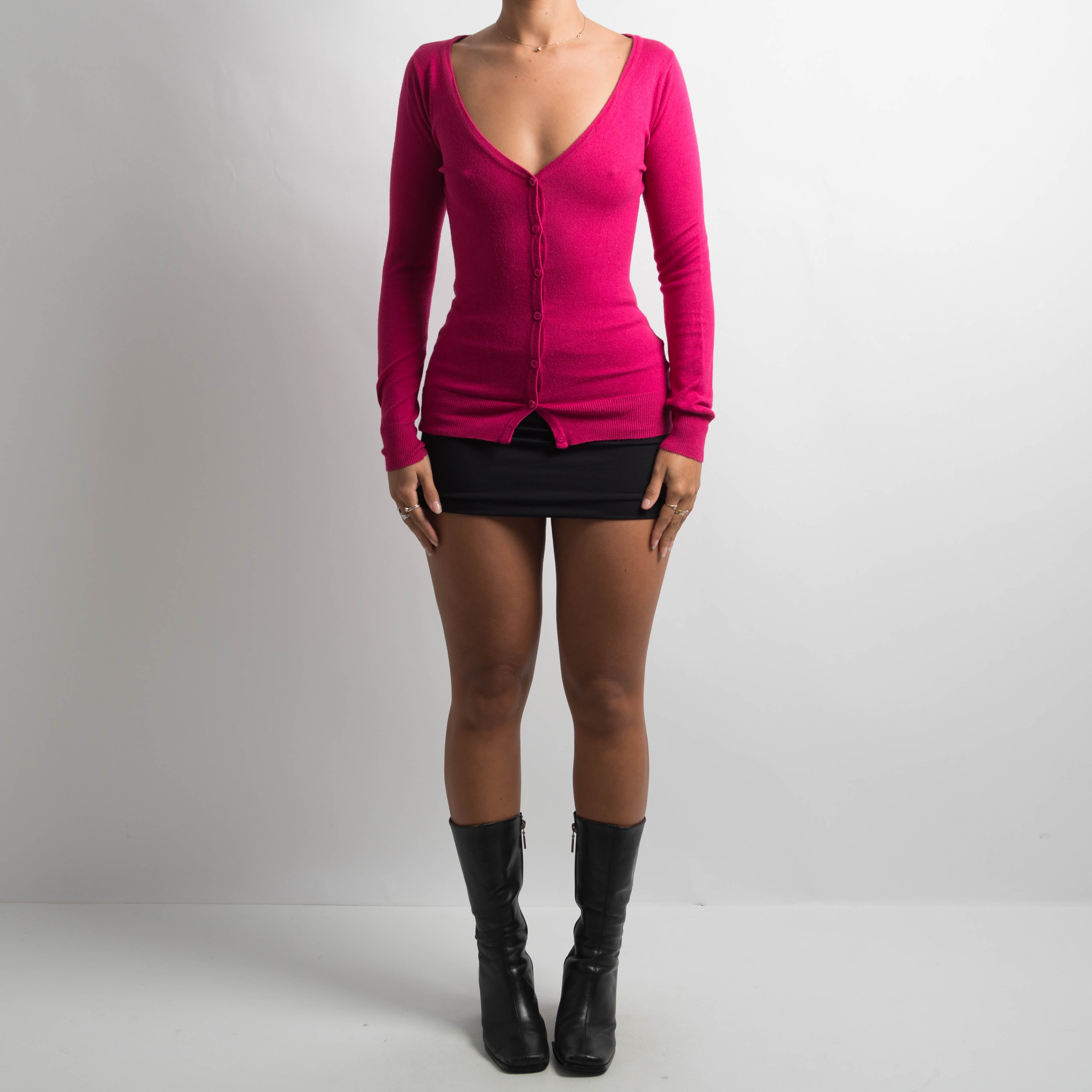 PINK KNIT CARDIGAN