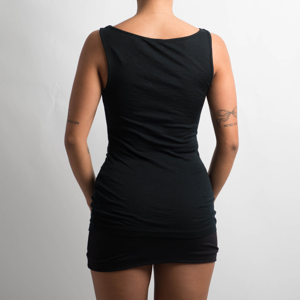BLACK WOOL KNIT TANK TOP