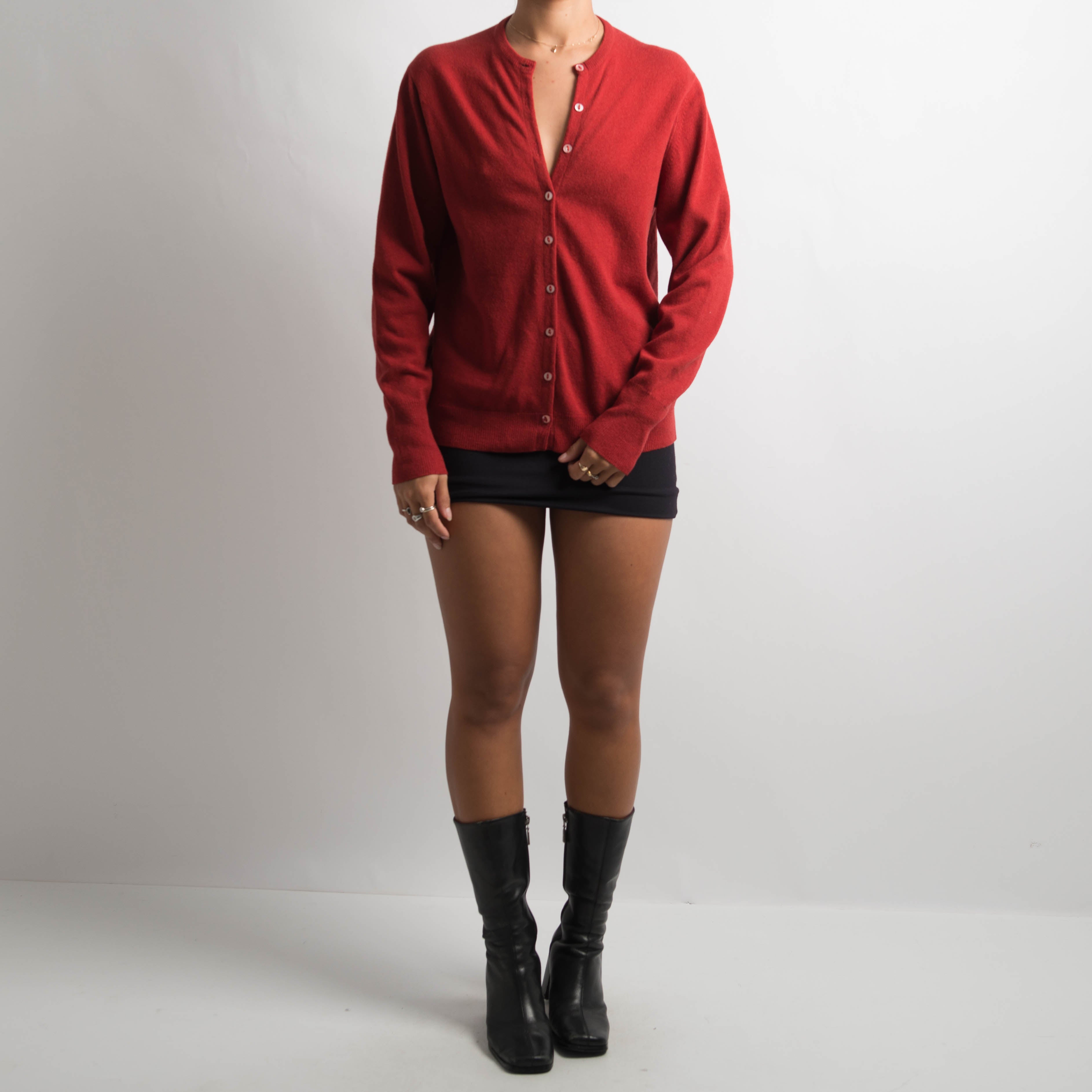 RUST WOOL CARDIGAN