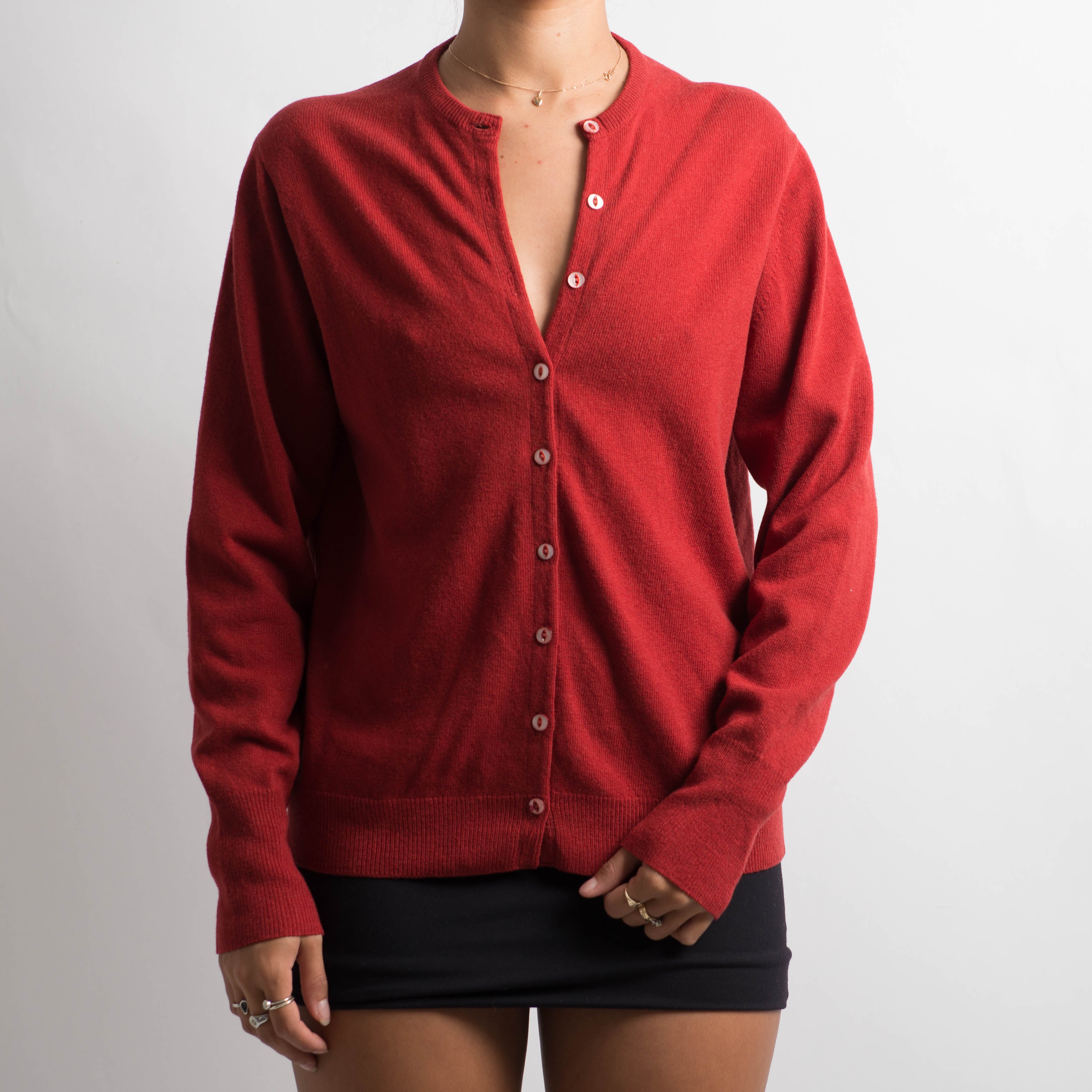 RUST WOOL CARDIGAN