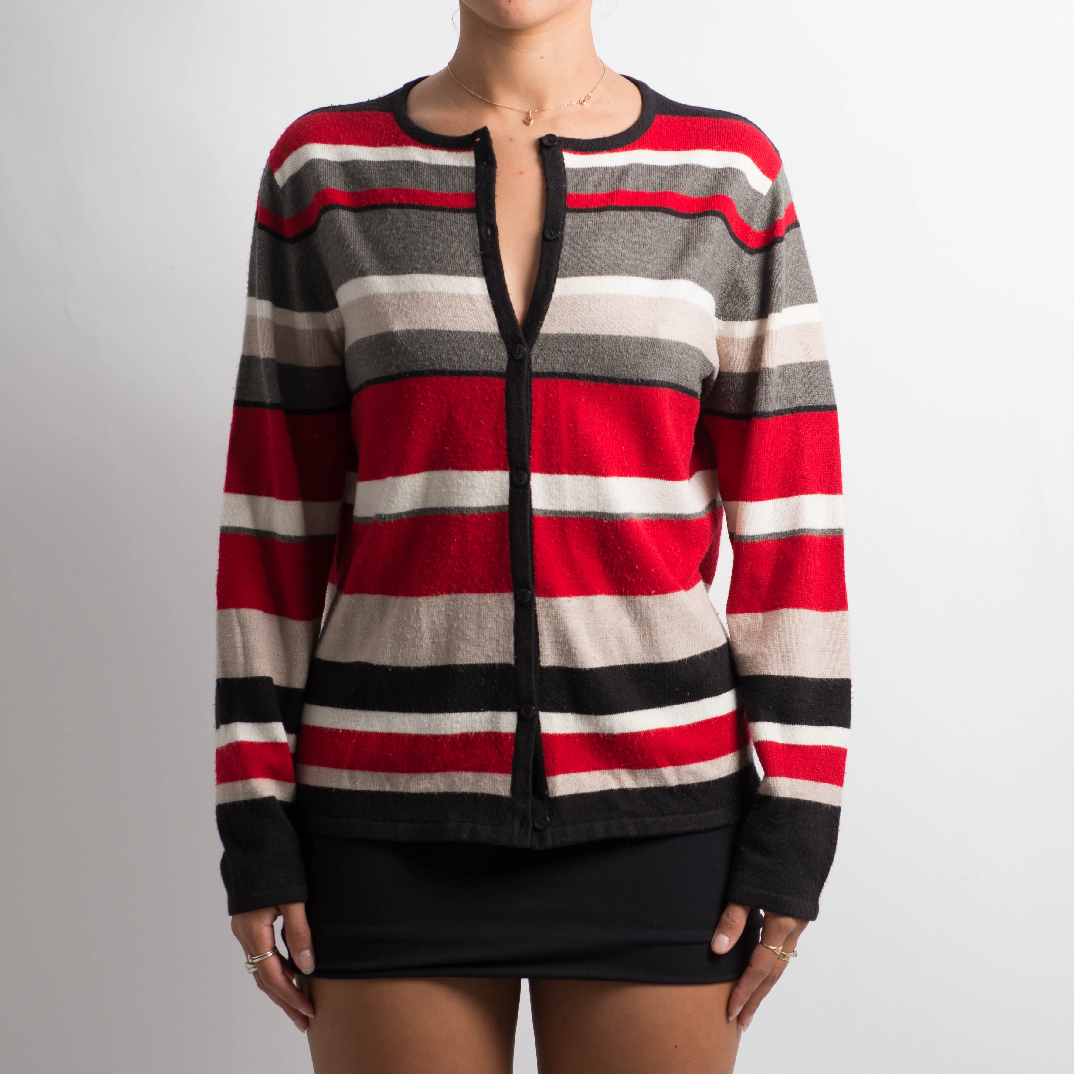 RED STRIPE CARDIGAN