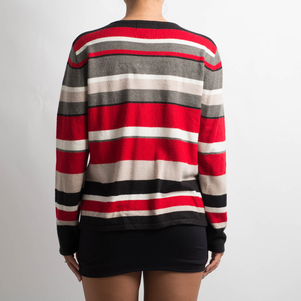 RED STRIPE CARDIGAN