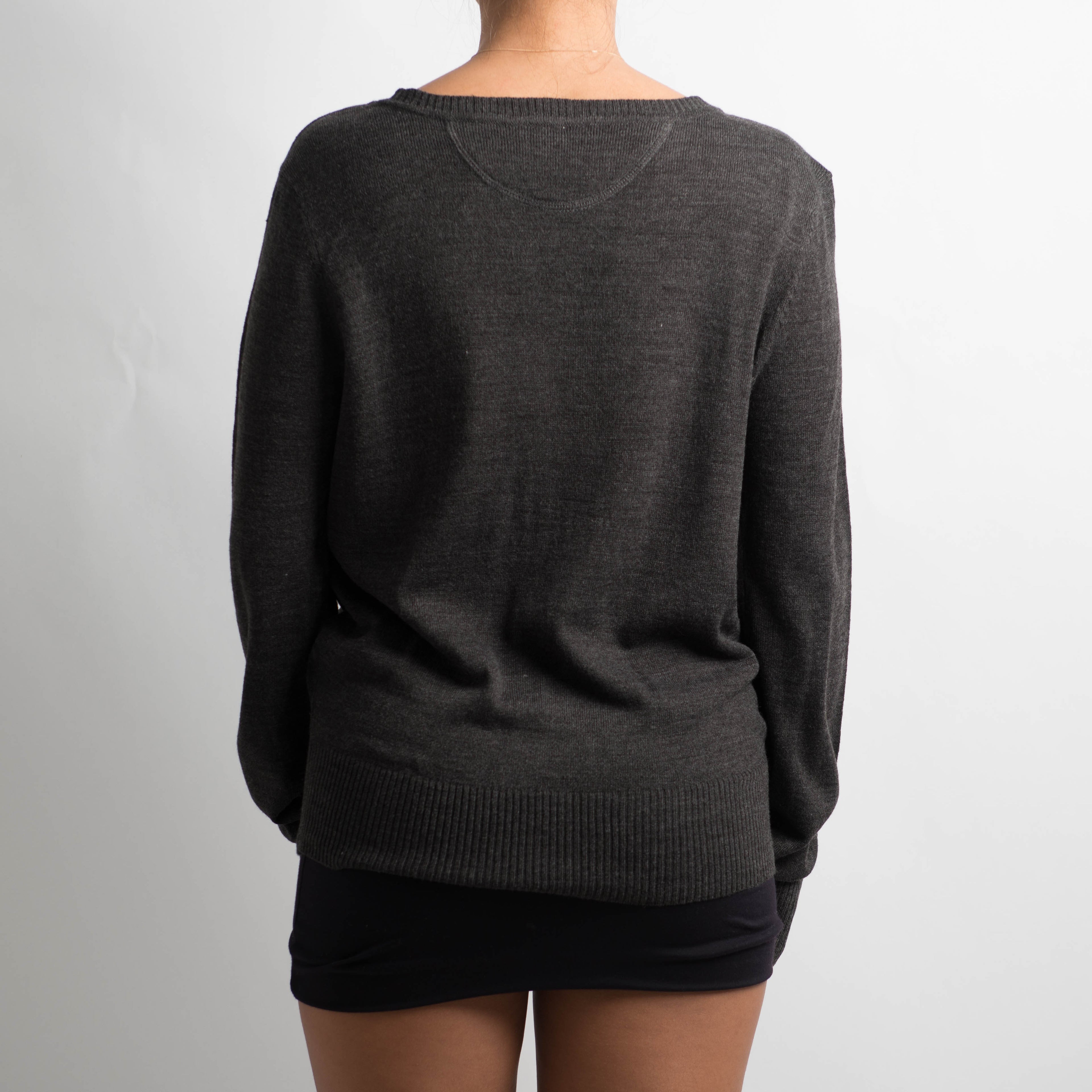 CHARCOAL ARGYLE SWEATER