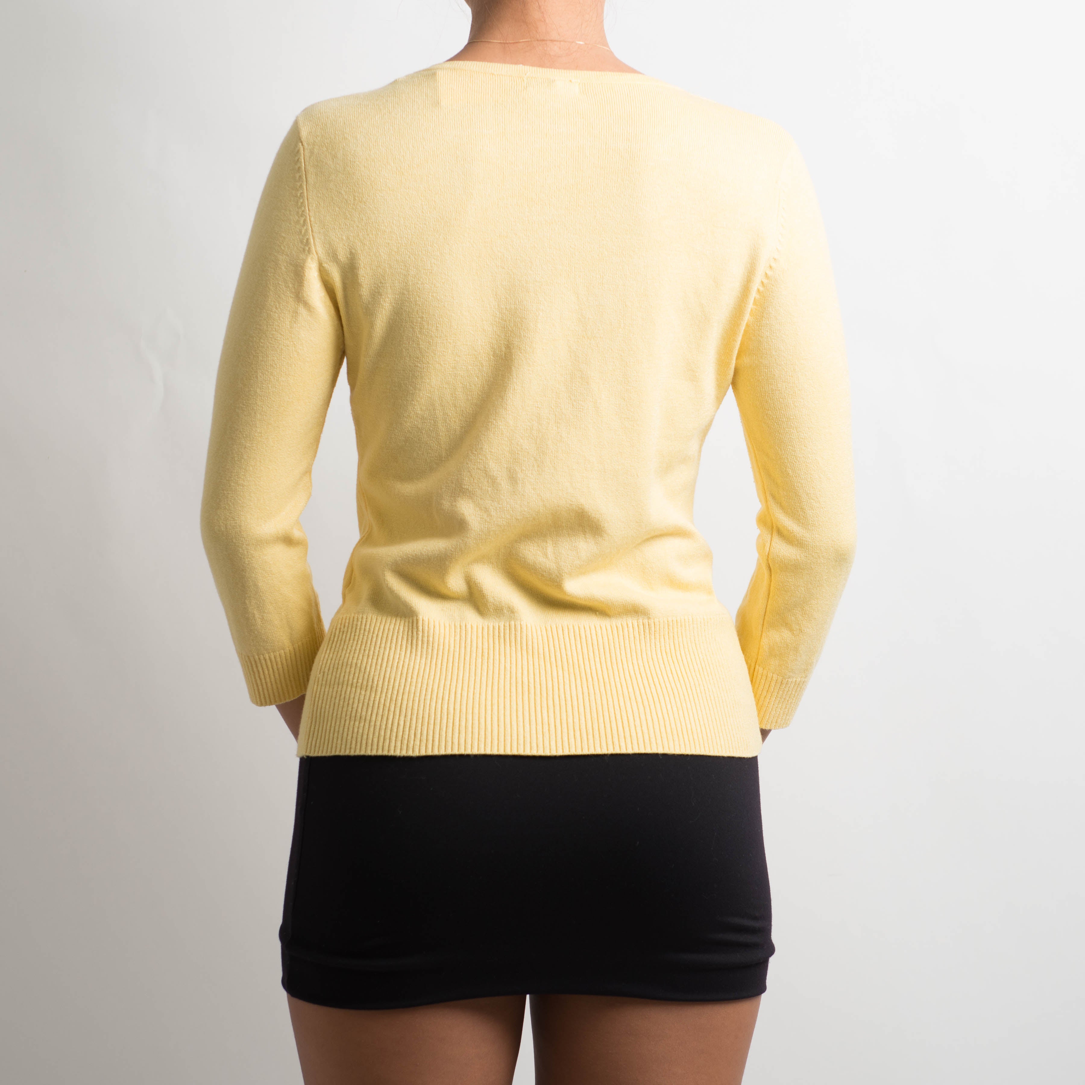 YELLOW SLIM FIT CARDIGAN