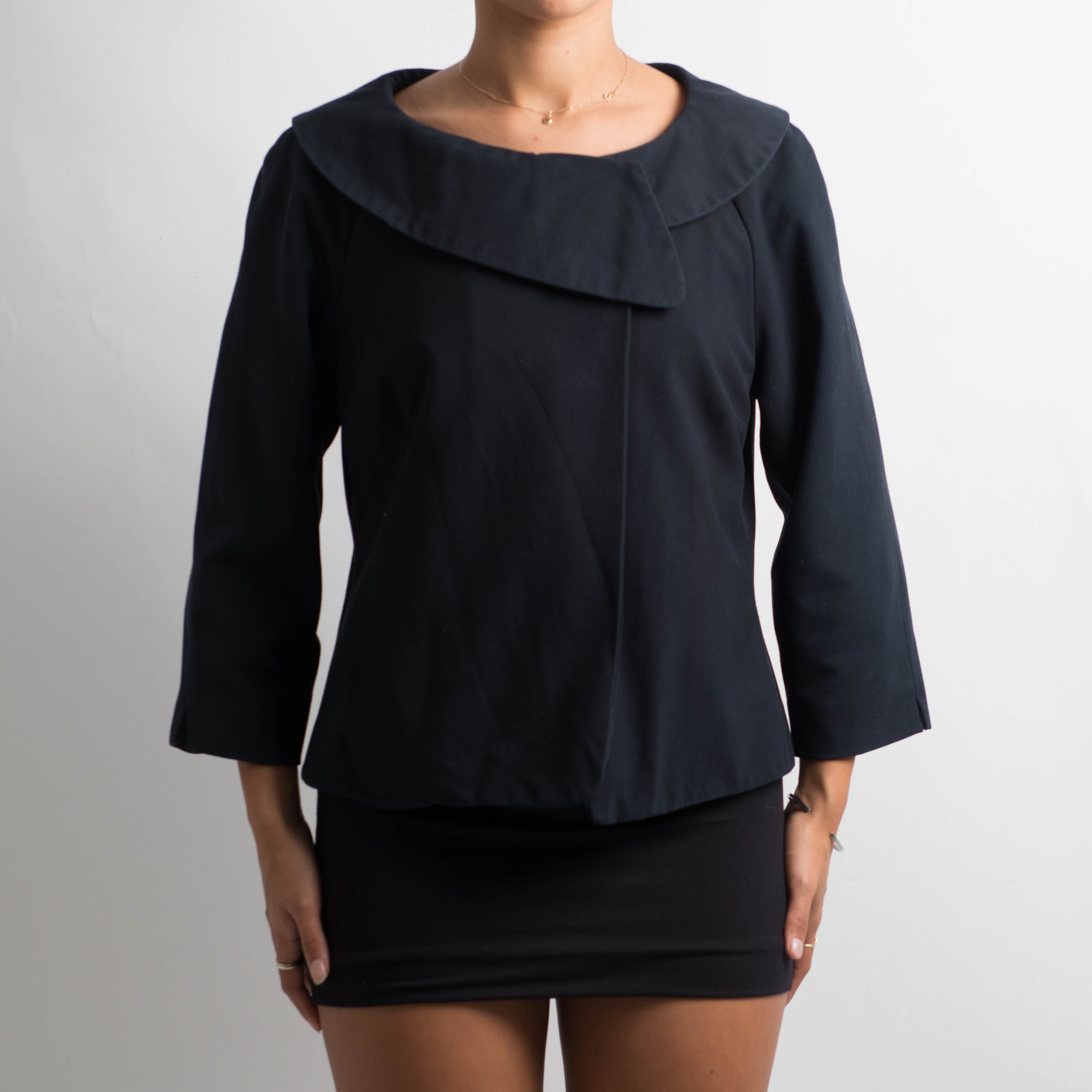 NAVY COLLARED JACKET