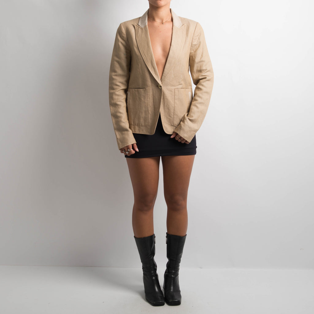 TAN LINEN BLAZER