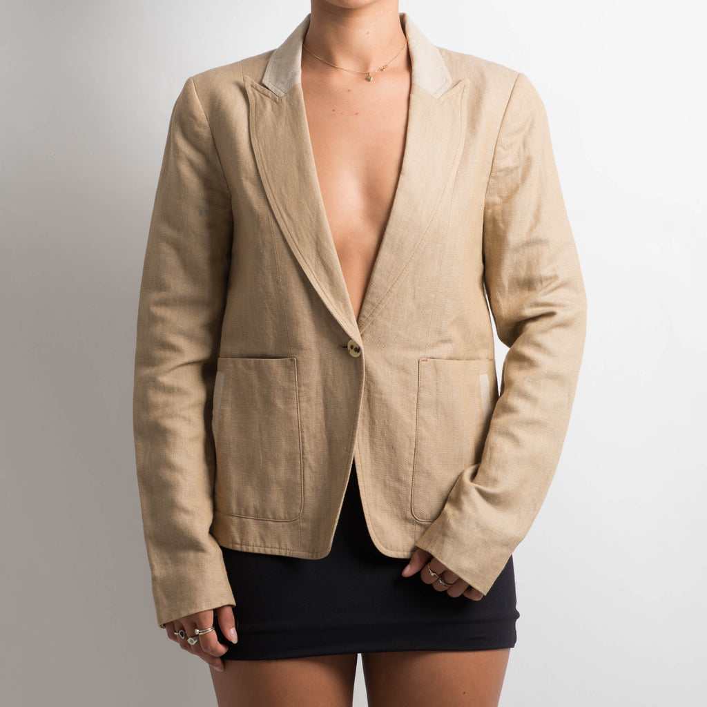 TAN LINEN BLAZER