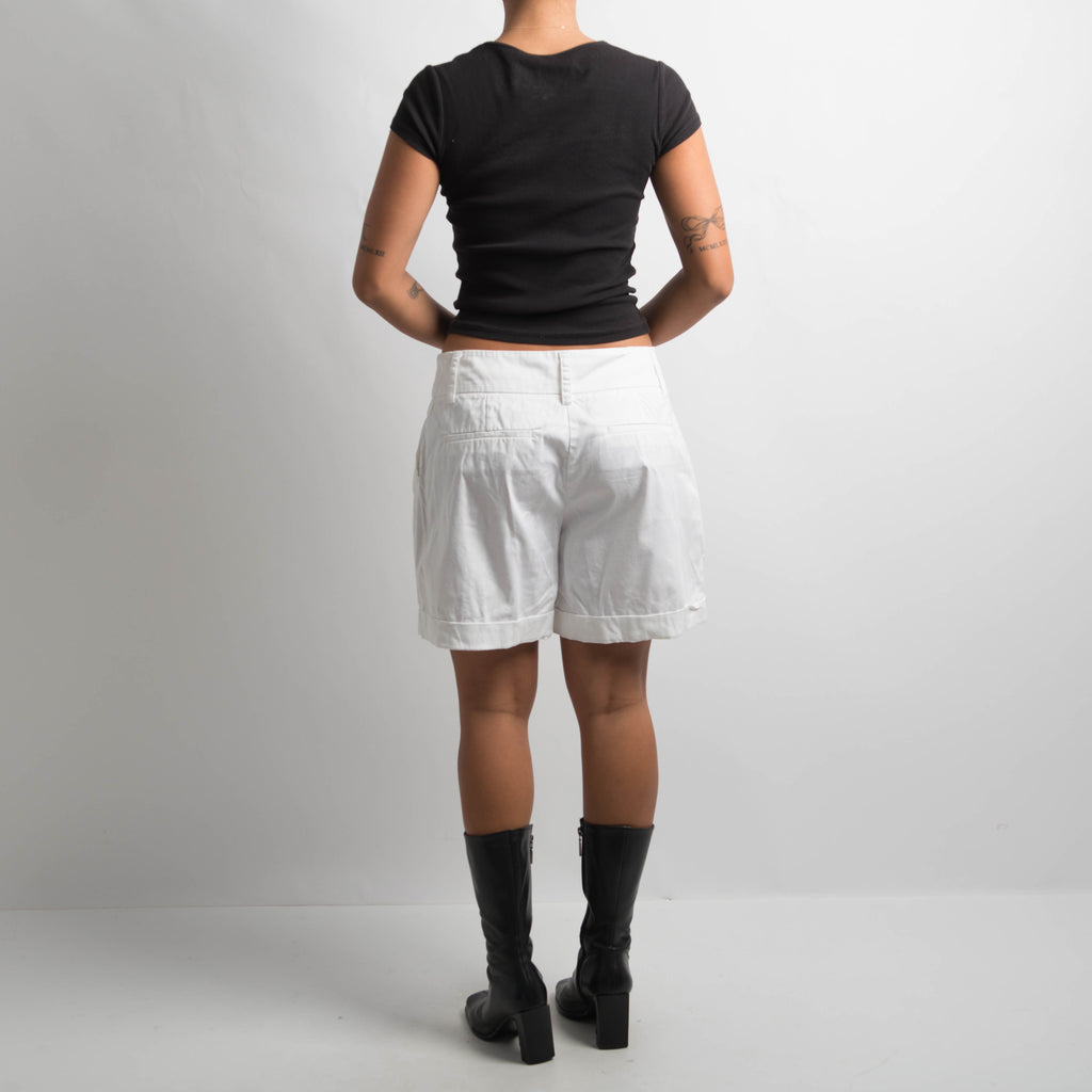 WHITE TAILORED SHORTS