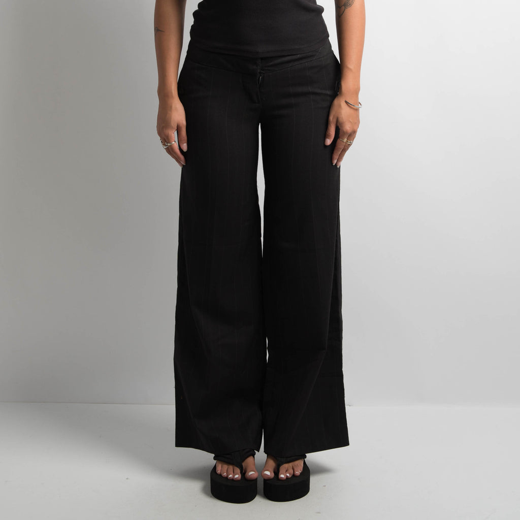 PINSTRIPE WIDE LEG TROUSERS