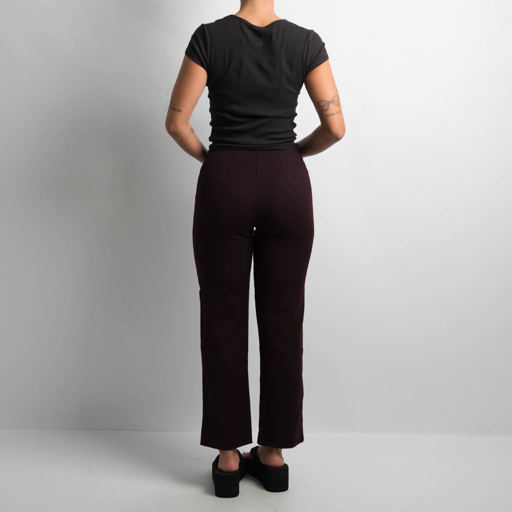 BURGUNDY CROP TROUSERS